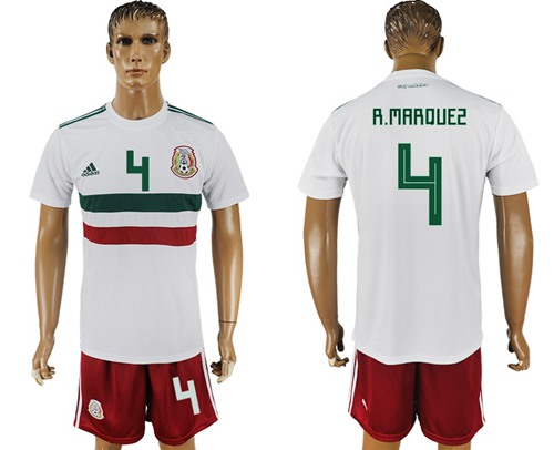 Mexico #4 R.Marquez Away Soccer Country Jersey